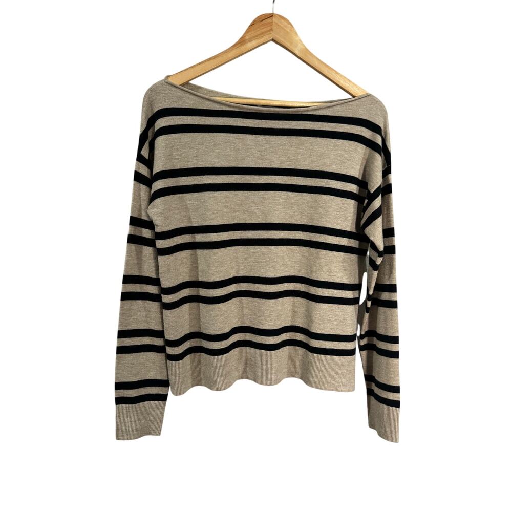 Evereve Striped Lightweight Boatneck Sweater XS